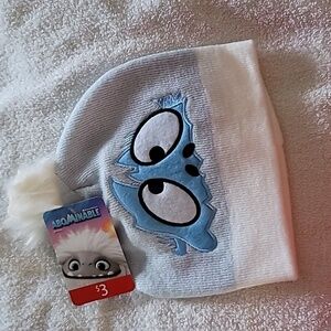 Blue and White Kids Beanie with Fun Character Design